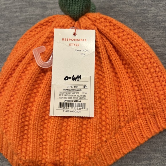 Cat & Jack Baby Halloween Pumpkin‎ Hat Stretch & Spider Web Hair Clips Bows New - Picture 13 of 13